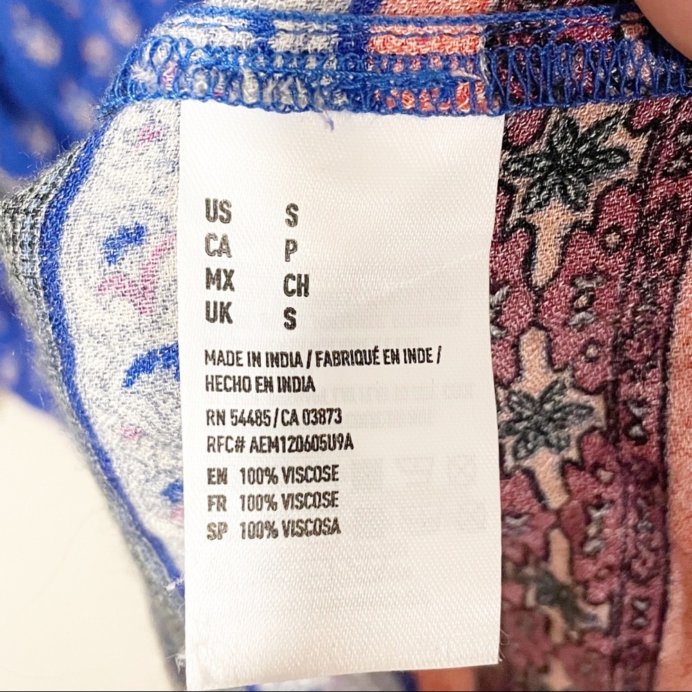 American Eagle Size Small Blue Patchwork Boho Cin… - image 6